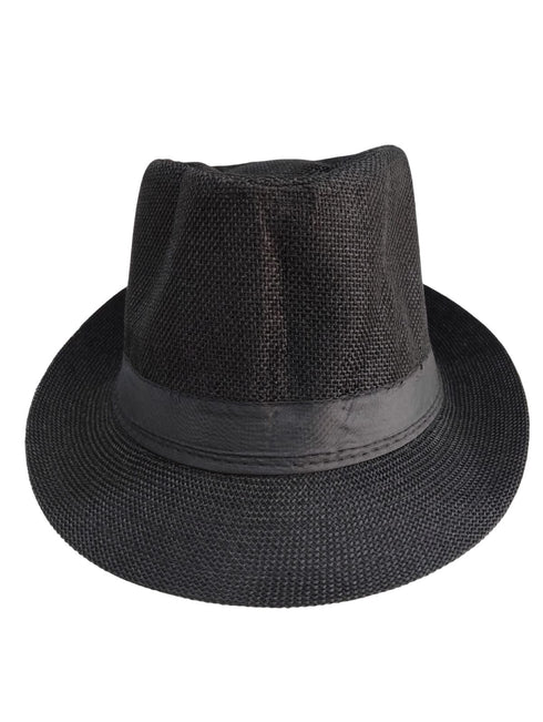 BookMyCostume Black Western Cowboy & Ballroom Style Hat | Fancy Dress Accessory for Dance, Stage Shows & Theme Parties For Adults